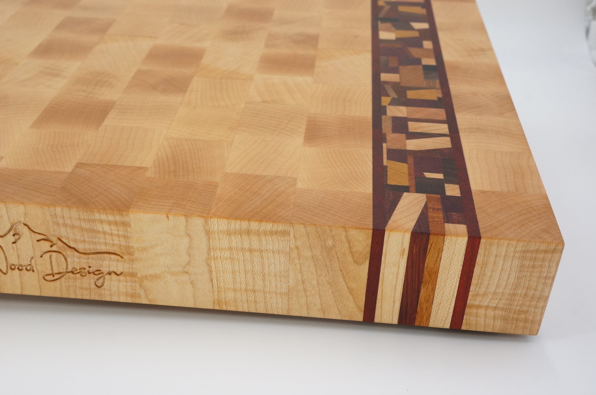 Maple with Double Chaos Accent End Grain Cutting Board