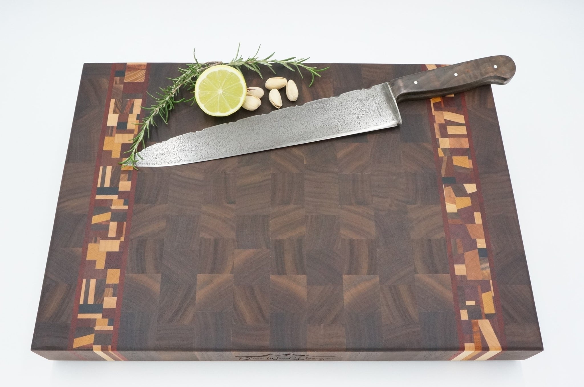 Walnut with Double Chaos Accent End Grain Cutting Board