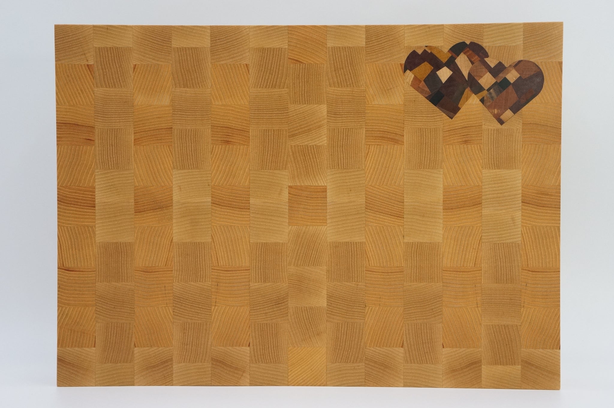 Ash with Double Heart End Grain Cutting Board