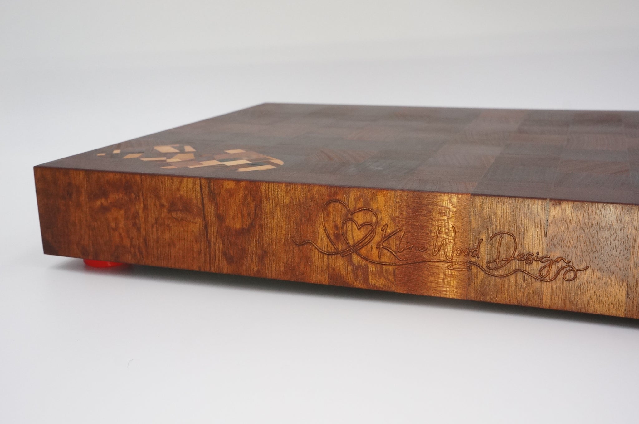 Sapele with Double Heart End Grain Cutting Board