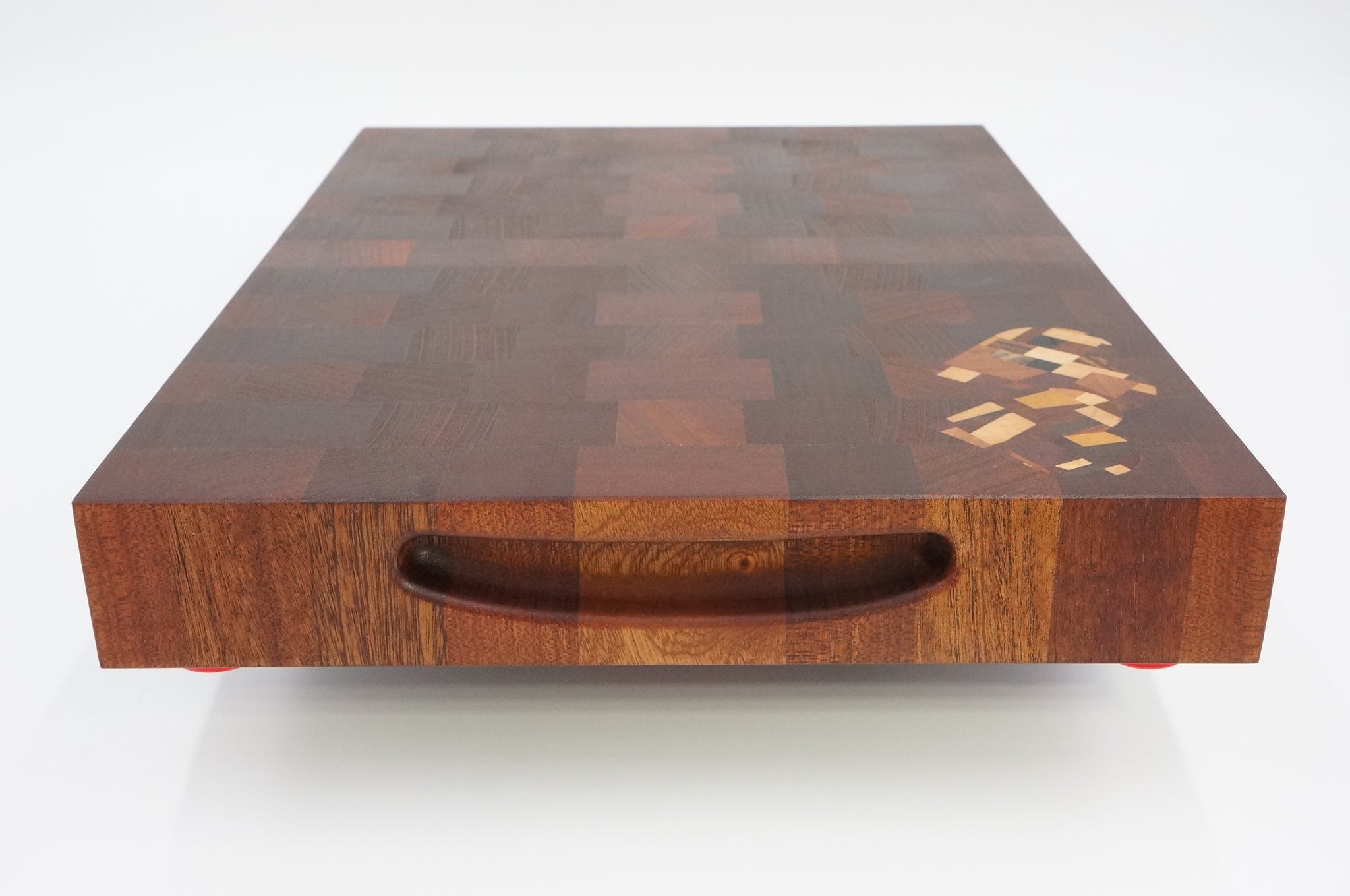 Sapele with Double Heart End Grain Cutting Board