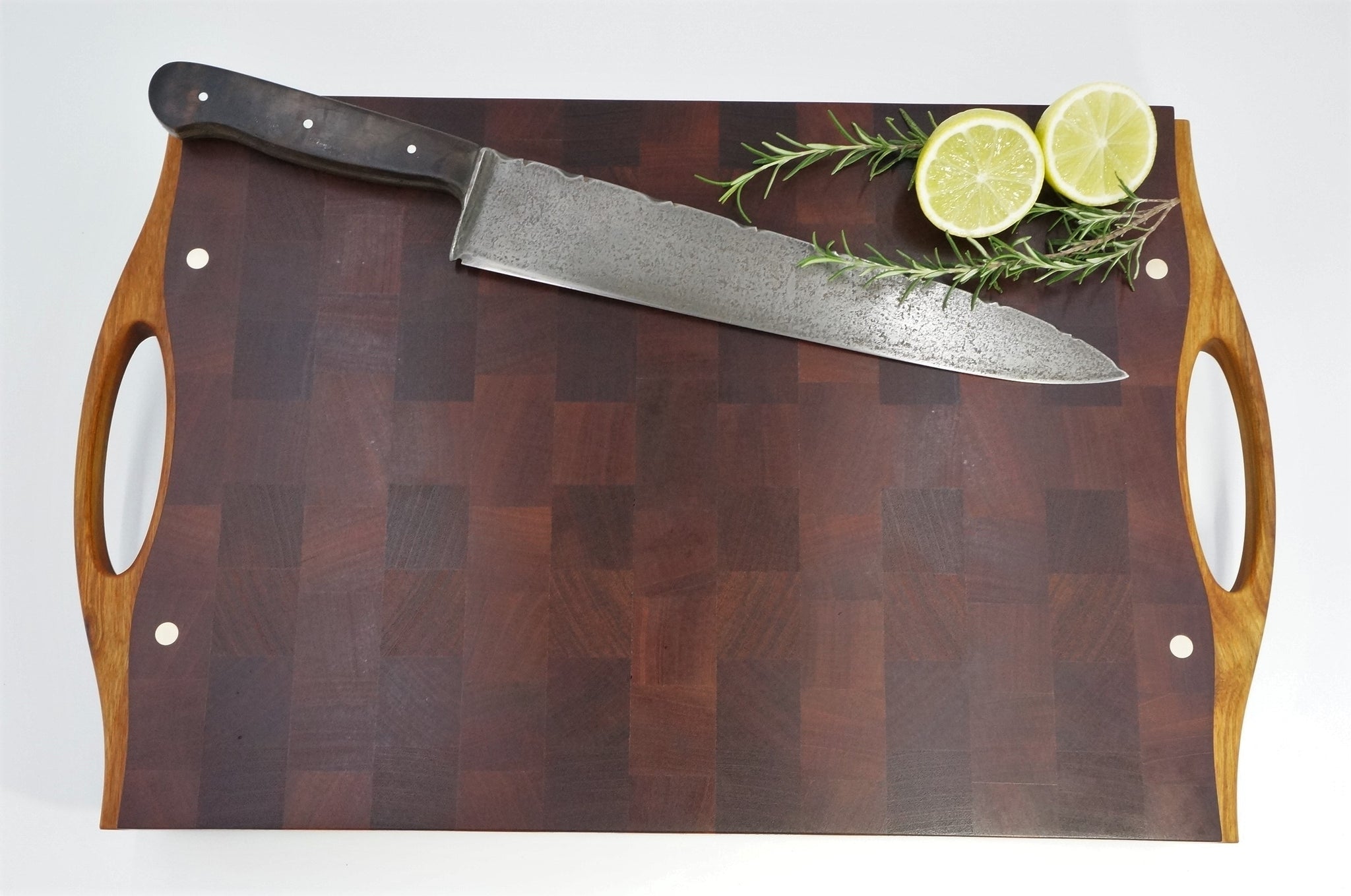 Sapele Double Handle Chef Board End Grain Cutting Board