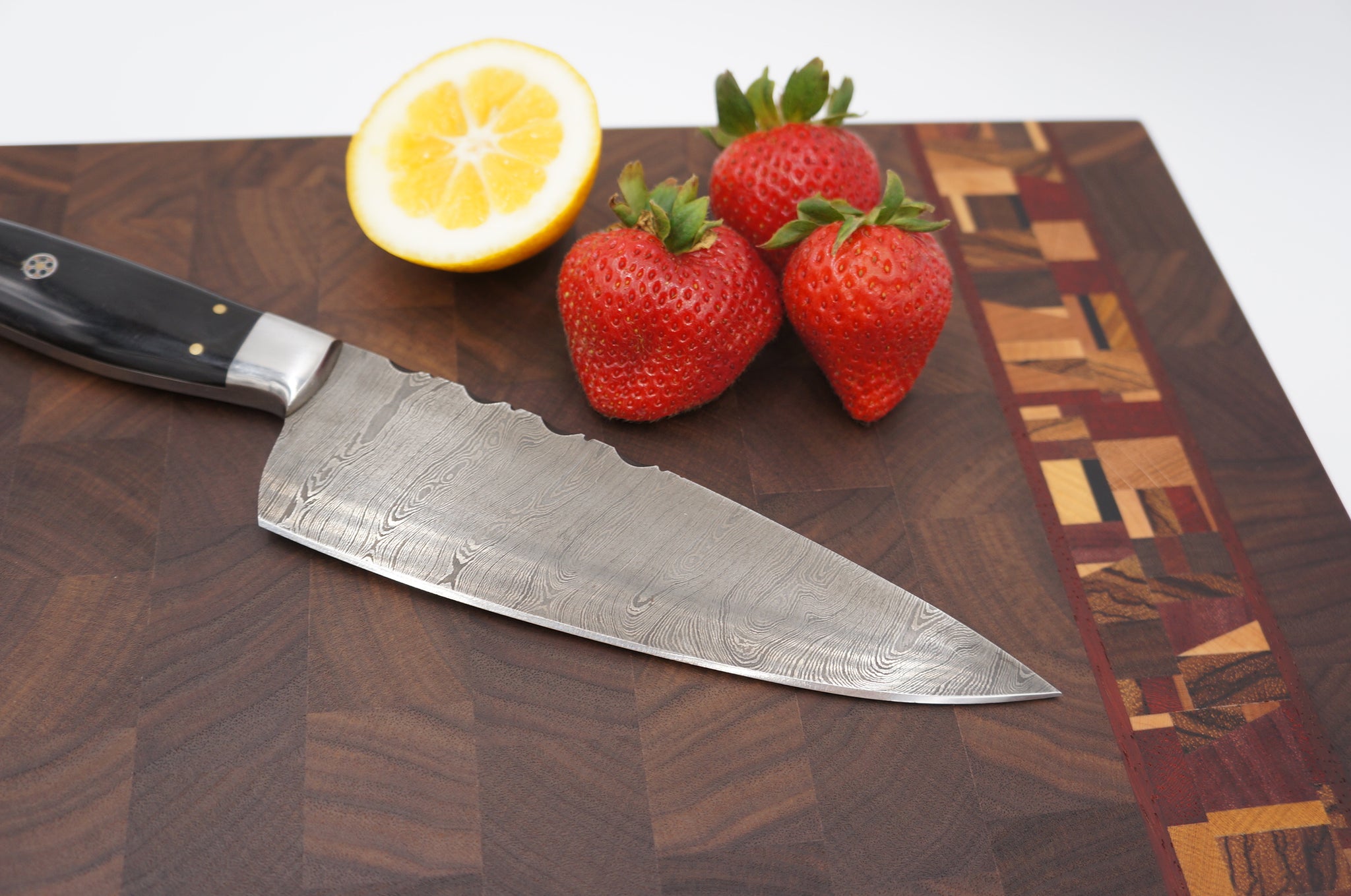 Walnut with Padauk and Double Chaos Accent End Grain Cutting Board