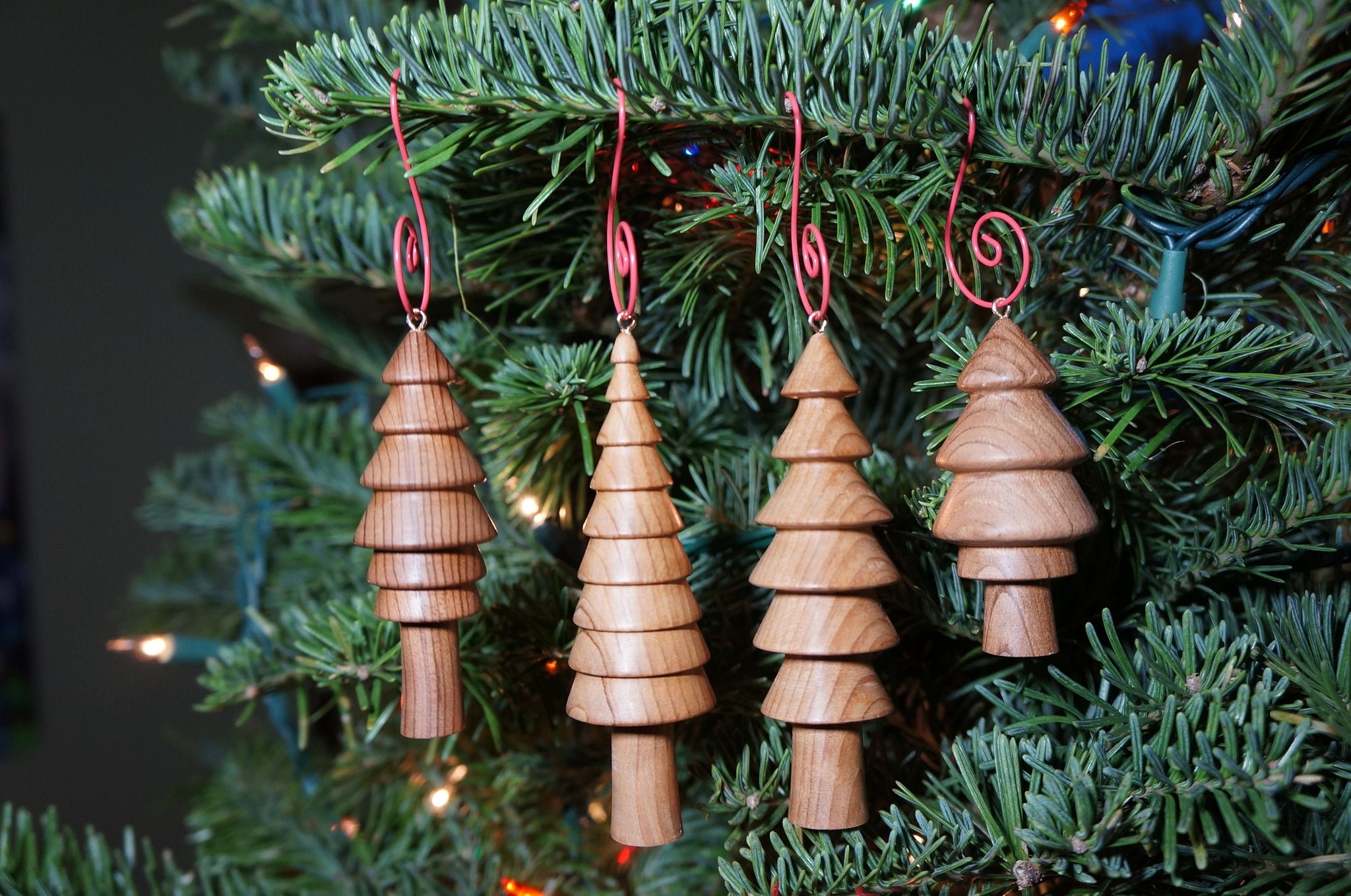 Christmas Tree Ornament - Redwood set of 4