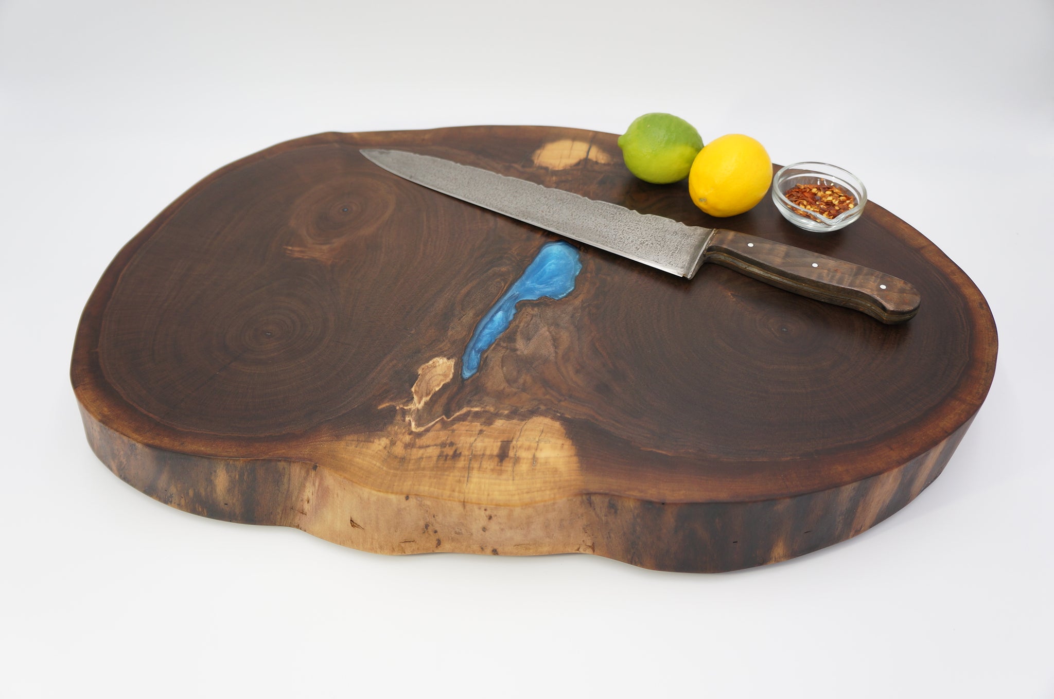 Gorgeous Walnut End Grain Cutting Board - Natural Live Edge, Extra Large